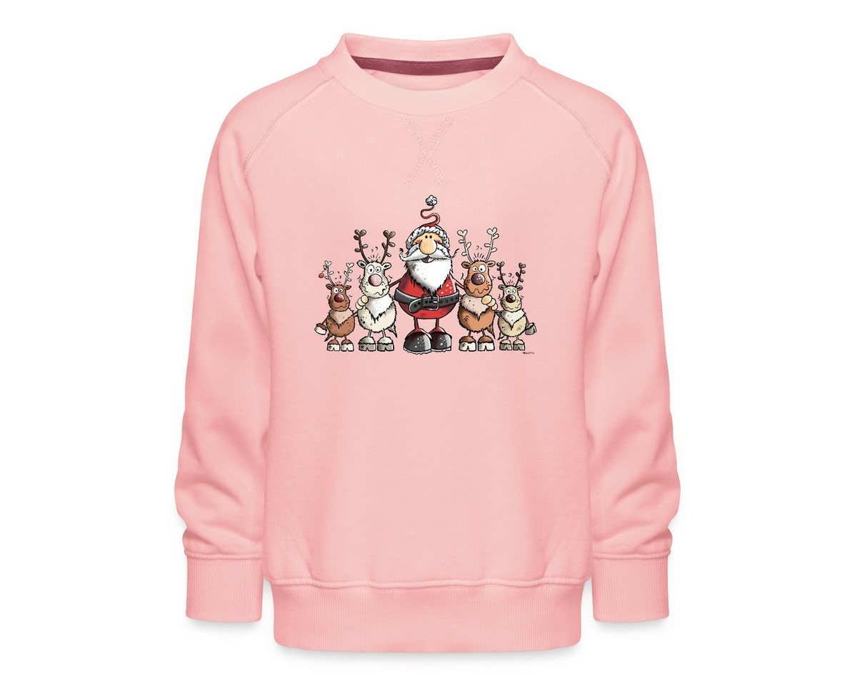 Spreadshirt Sweatshirt Weihnachten Weihnachtsmann Mit Rentieren Kinder Premium Pullover (1-tlg) von Spreadshirt