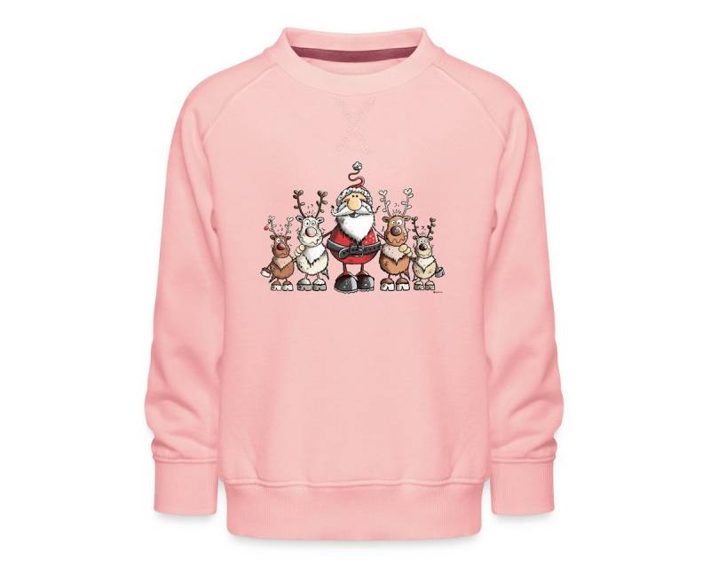 Spreadshirt Sweatshirt Weihnachten Weihnachtsmann Mit Rentieren Kinder Premium Pullover (1-tlg) von Spreadshirt