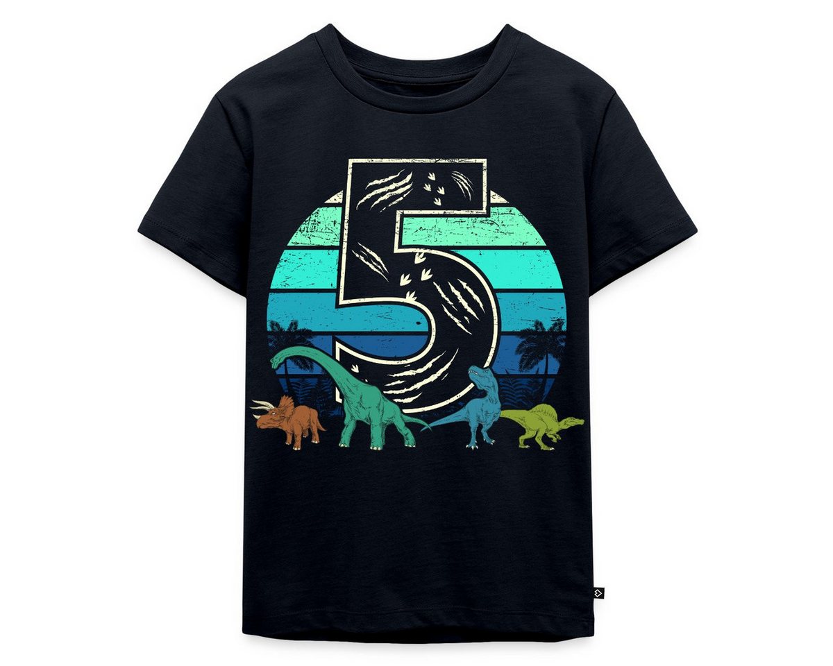 Spreadshirt T-Shirt 5. Geburtstag Ich Bin Fünf Dino Dinosaurier Vintage Kinder Premium T-S (1-tlg) von Spreadshirt