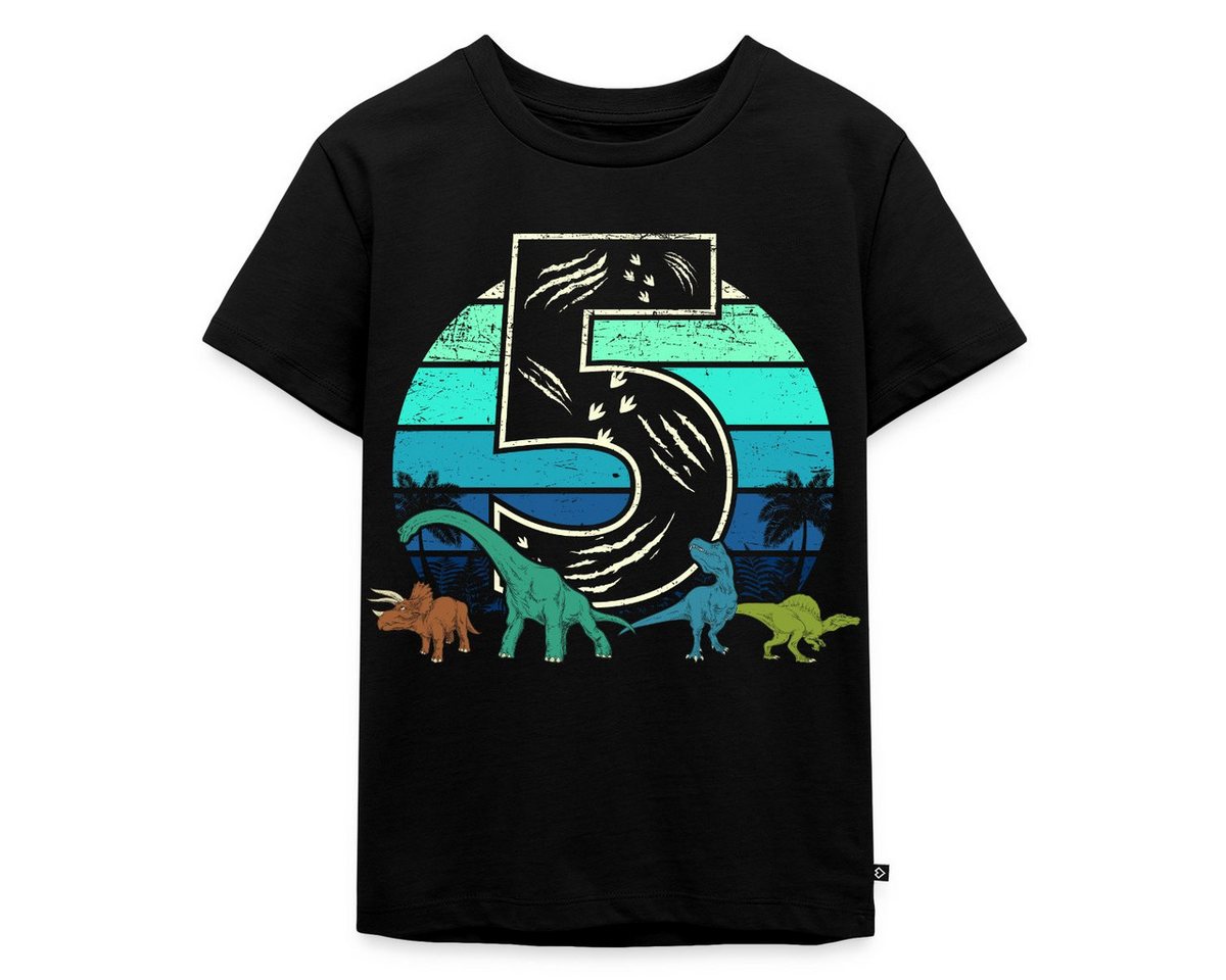 Spreadshirt T-Shirt 5. Geburtstag Ich Bin Fünf Dino Dinosaurier Vintage Kinder Premium T-S (1-tlg) von Spreadshirt