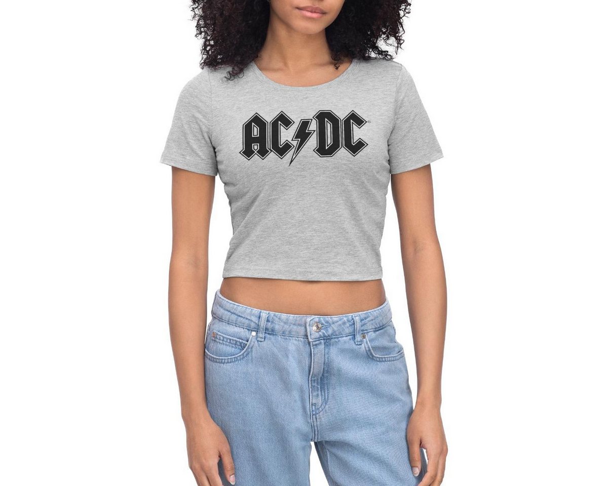 Spreadshirt T-Shirt AC/DC Schwarzes Logo Mit Blitz Crop T-Shirt (1-tlg) von Spreadshirt