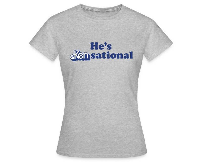 Spreadshirt T-Shirt Barbie Ken Design Lustiger Spruch He's Kensational Frauen T-Shirt (1-tlg) von Spreadshirt