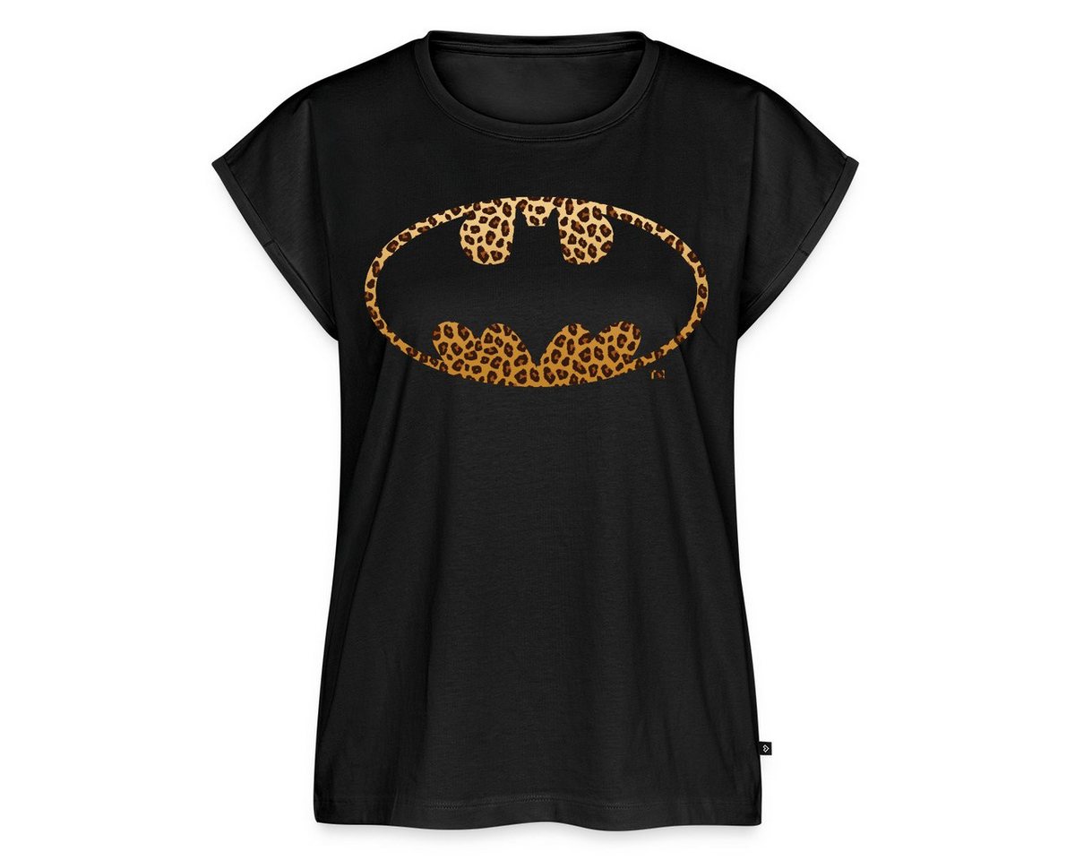 Spreadshirt T-Shirt Batman Bat Signal Leoprint Logo Frauen Casual T-Shirt (1-tlg) von Spreadshirt