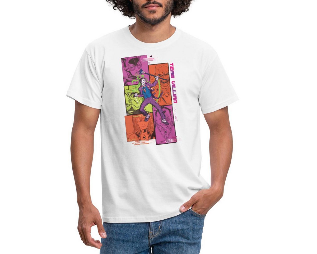 Spreadshirt T-Shirt Batman Team Villain Mit Joker Und Comic-Panels Männer T-Shirt (1-tlg) von Spreadshirt