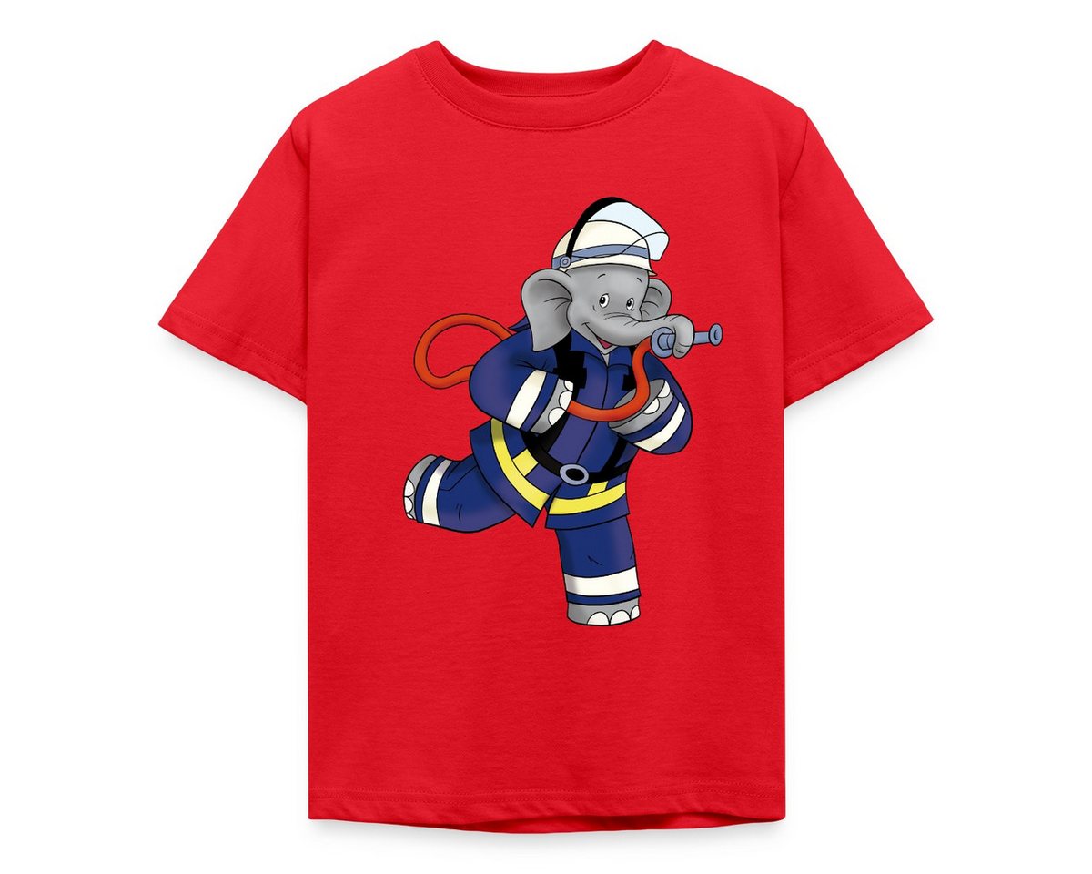 Spreadshirt T-Shirt Benjamin Blümchen Als Feuerwehrmann Kinder T-Shirt (1-tlg) von Spreadshirt