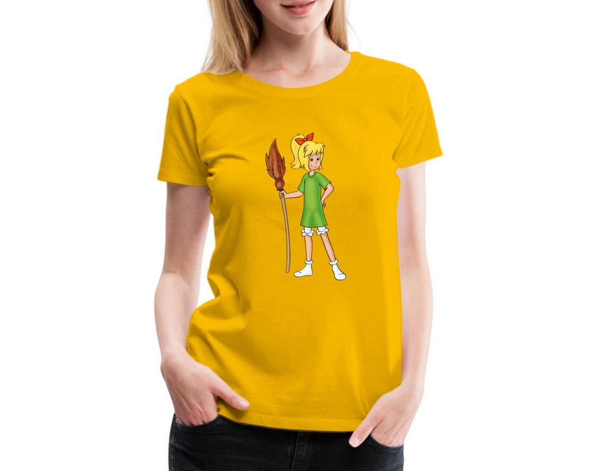 Spreadshirt T-Shirt Bibi Blocksberg Mit Ihrem Besen Kartoffelbrei Frauen Premium T-Shirt (1-tlg) von Spreadshirt