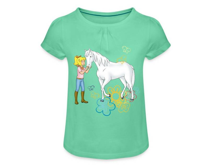 Spreadshirt T-Shirt Bibi Und Tina Bibi Kuschelt Mit Stute Sabrina Mädchen T-Shirt Twist (1-tlg) von Spreadshirt