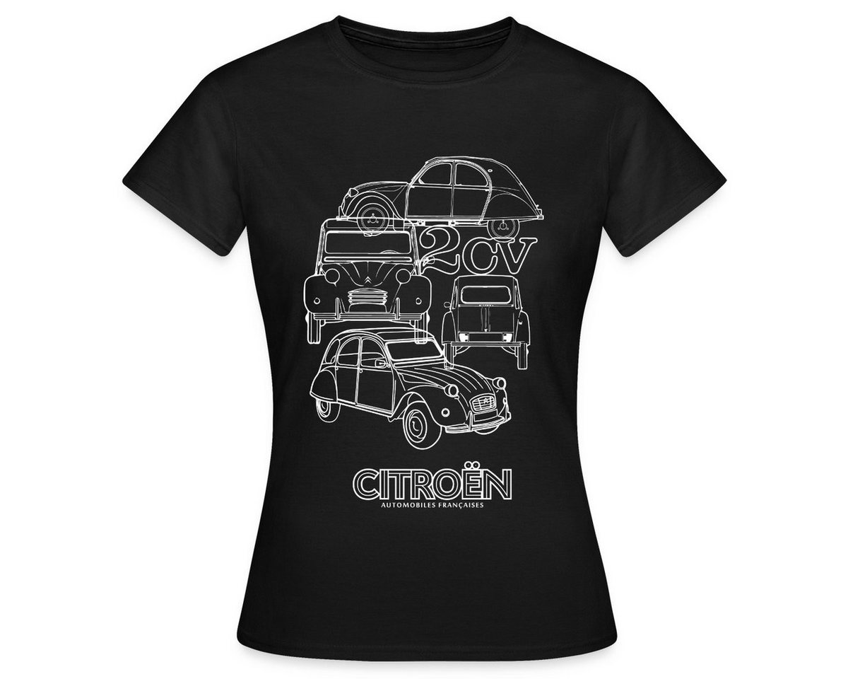 Spreadshirt T-Shirt Citroën 2CV Ente Skizze Frauen T-Shirt (1-tlg) von Spreadshirt
