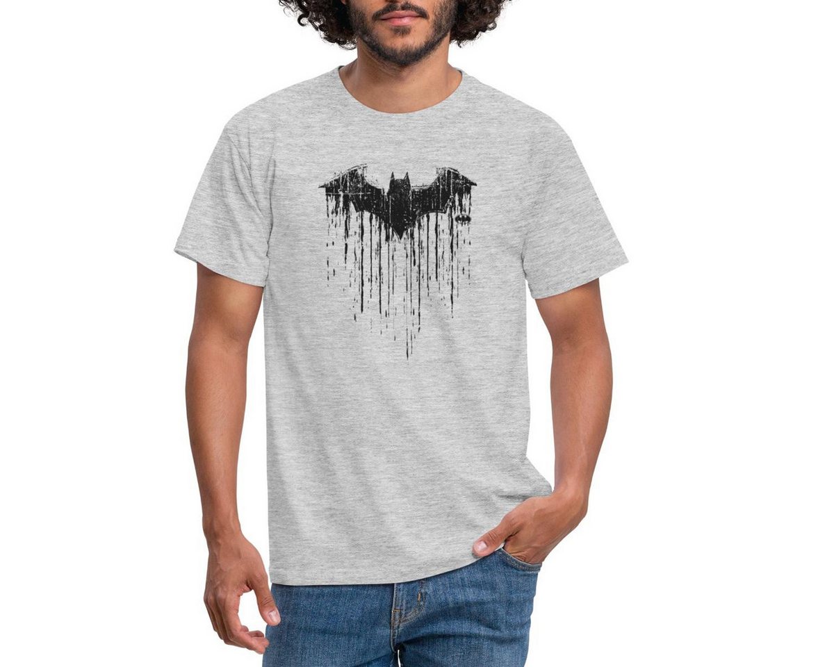 Spreadshirt T-Shirt DC Comics Batman Fledermaus Used Look Schwarzer Druck Männer T-Shirt (1-tlg) von Spreadshirt