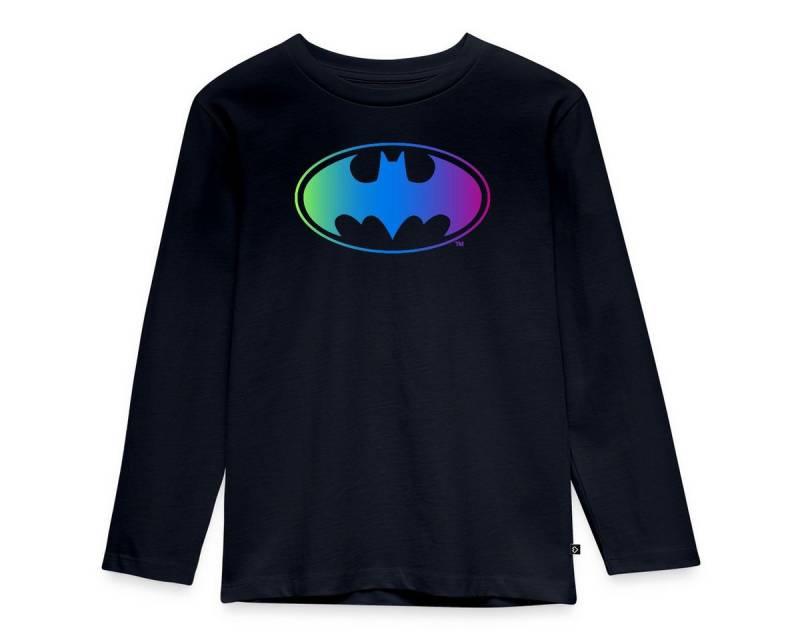 Spreadshirt T-Shirt DC Comics Batman Logo Regenbogenfarben Kinder Premium Langarmshirt (1-tlg) von Spreadshirt