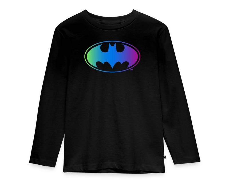 Spreadshirt T-Shirt DC Comics Batman Logo Regenbogenfarben Kinder Premium Langarmshirt (1-tlg) von Spreadshirt