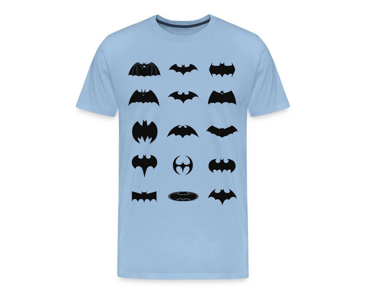Spreadshirt T-Shirt DC Comics Batman Logos Entwicklung Männer Premium T-Shirt (1-tlg) von Spreadshirt