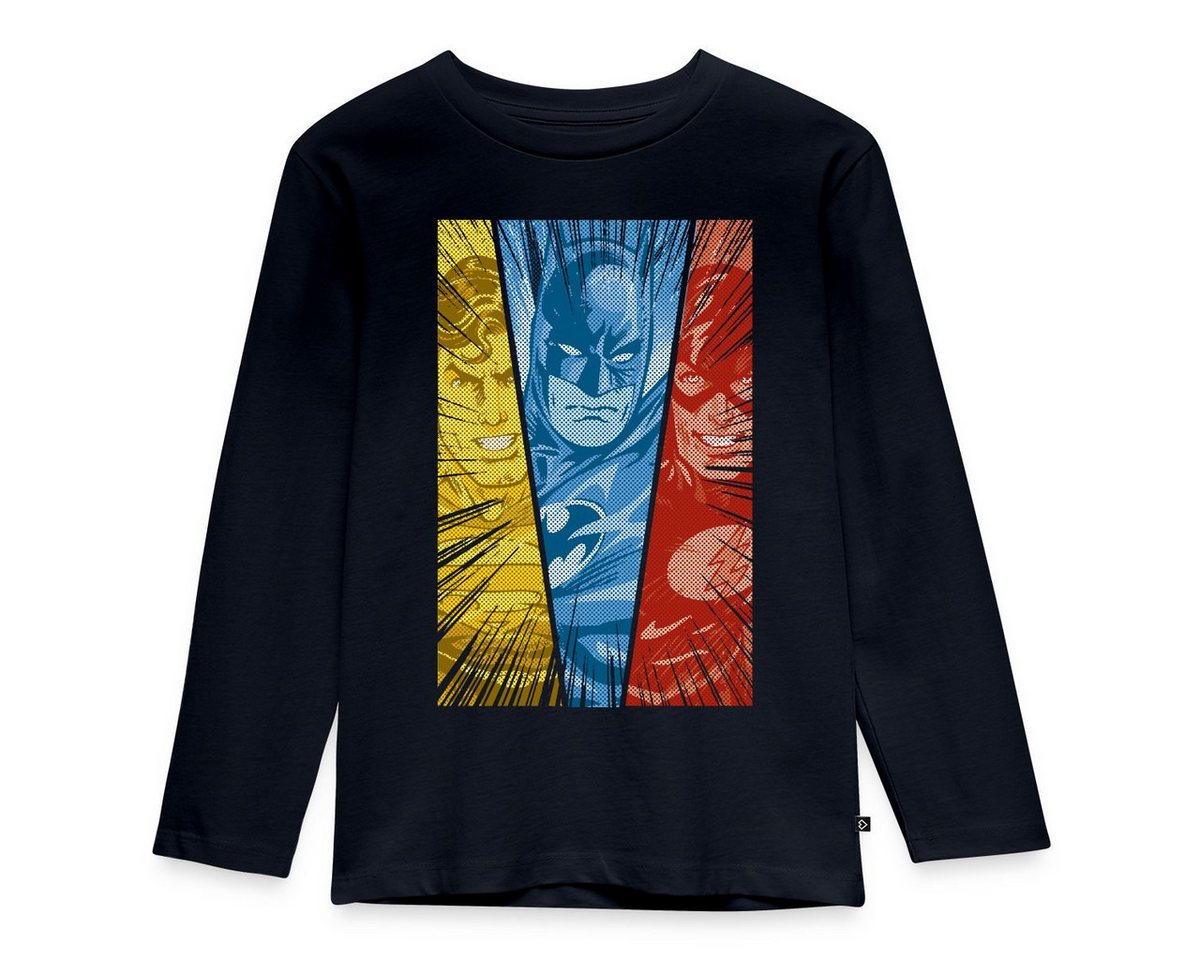 Spreadshirt T-Shirt DC Comics Justice League Superman Batman Flash Kinder Premium Langarms (1-tlg) von Spreadshirt