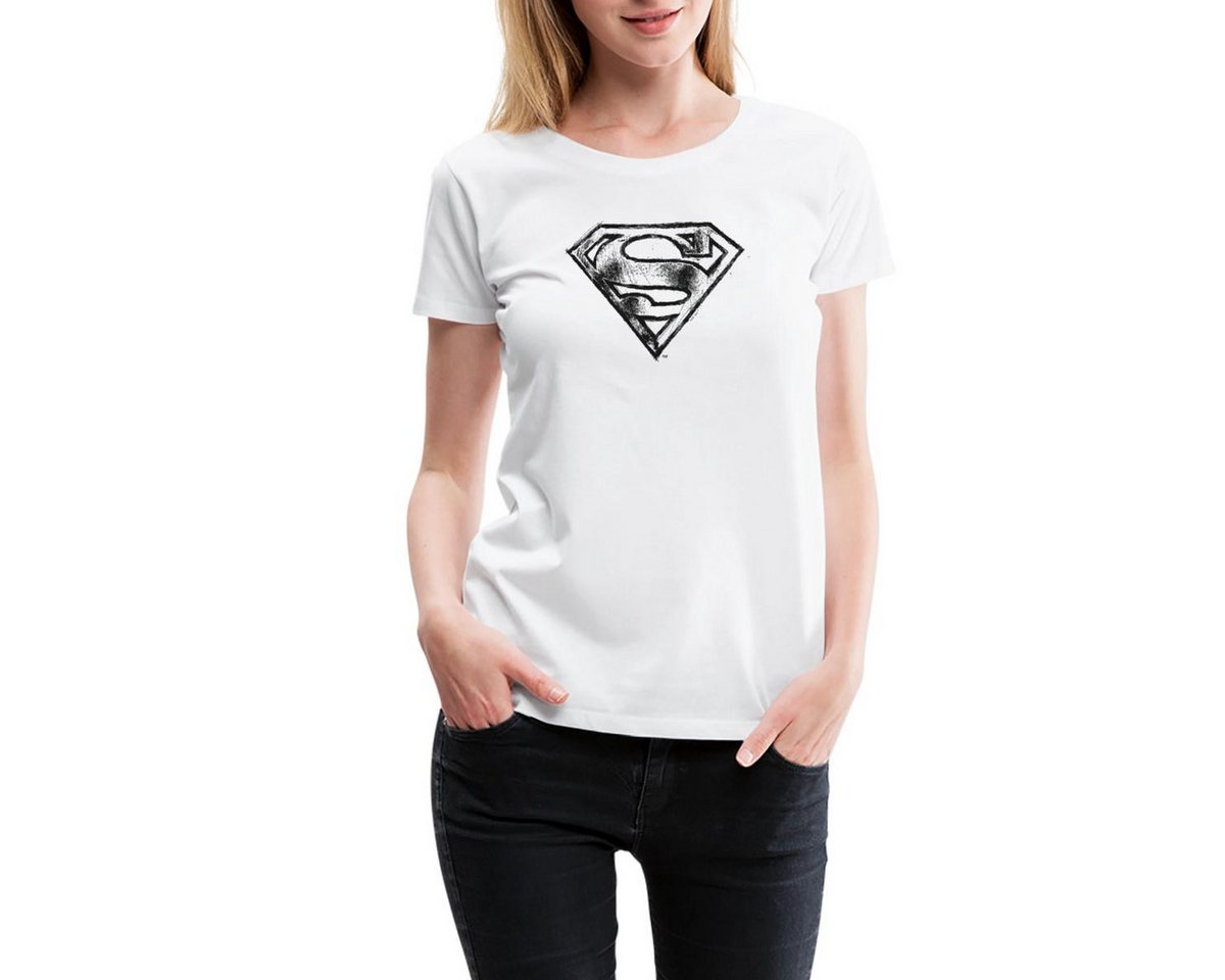 Spreadshirt T-Shirt DC Comics Superman Logo Gezeichnet Frauen Premium T-Shirt (1-tlg) von Spreadshirt