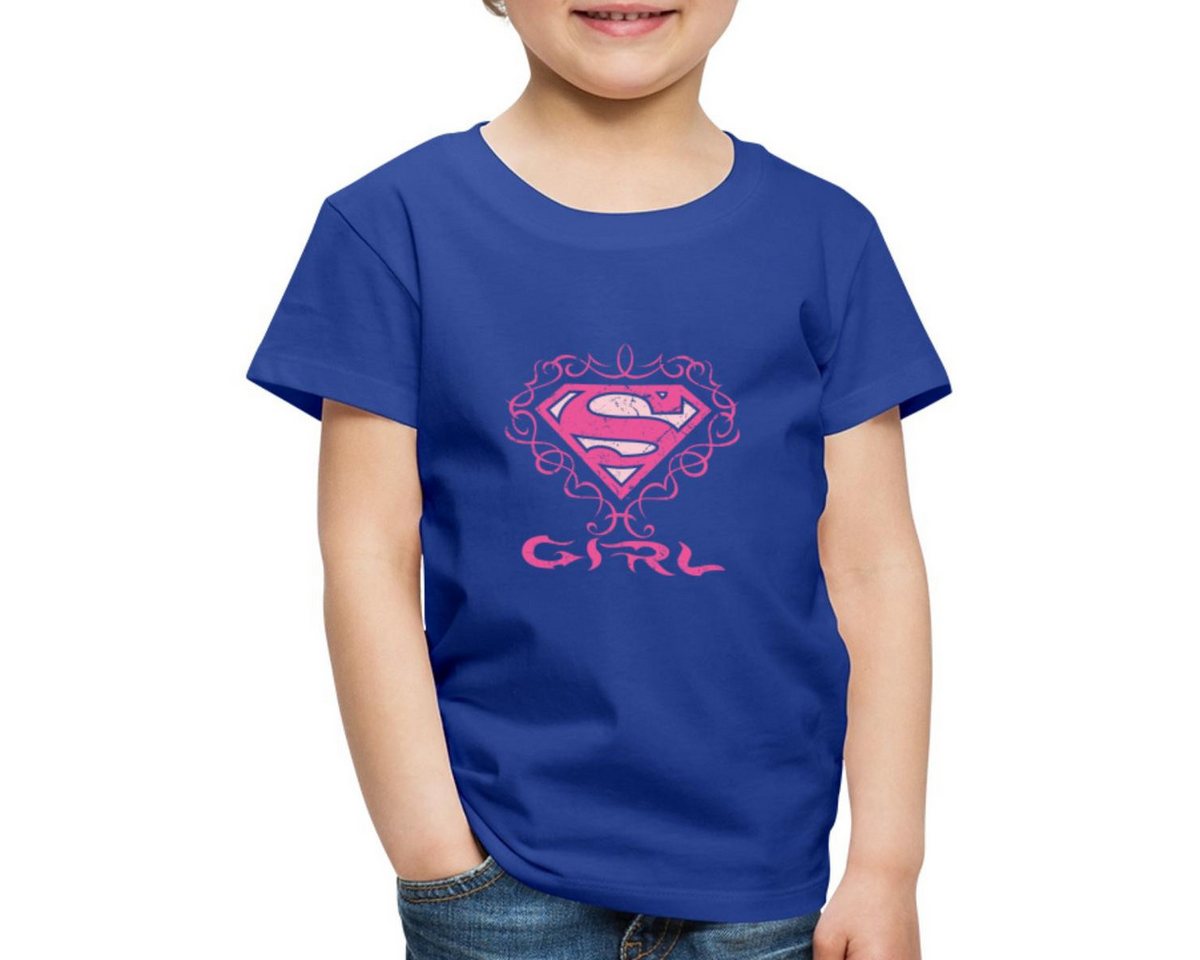 Spreadshirt T-Shirt DC Comics Superman Logo Tattoo Girl Kinder Premium T-Shirt (1-tlg) von Spreadshirt