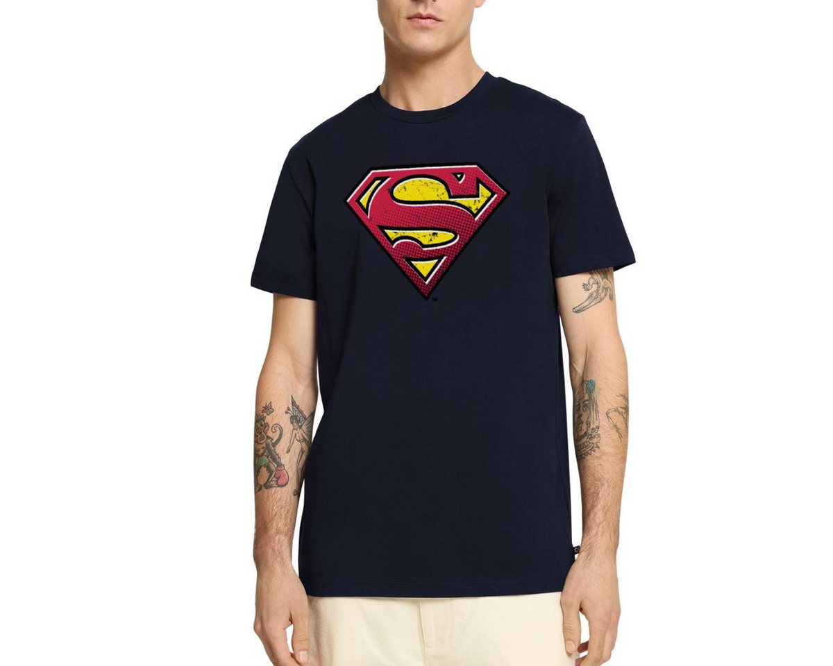 Spreadshirt T-Shirt DC Comics Superman Logo Used Look Punkte Style Männer Premium T-Shirt (1-tlg) von Spreadshirt