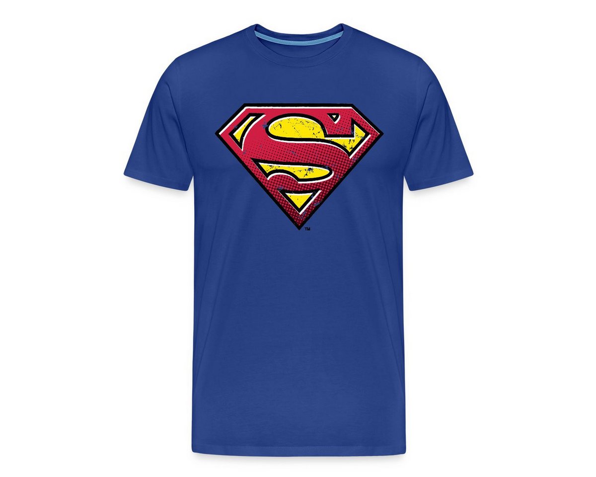 Spreadshirt T-Shirt DC Comics Superman Logo Used Look Punkte Style Männer Premium T-Shirt (1-tlg) von Spreadshirt