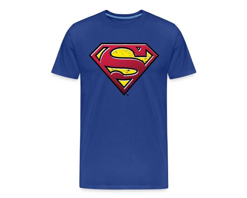 Spreadshirt T-Shirt DC Comics Superman Logo Used Look Punkte Style Männer Premium T-Shirt (1-tlg) von Spreadshirt