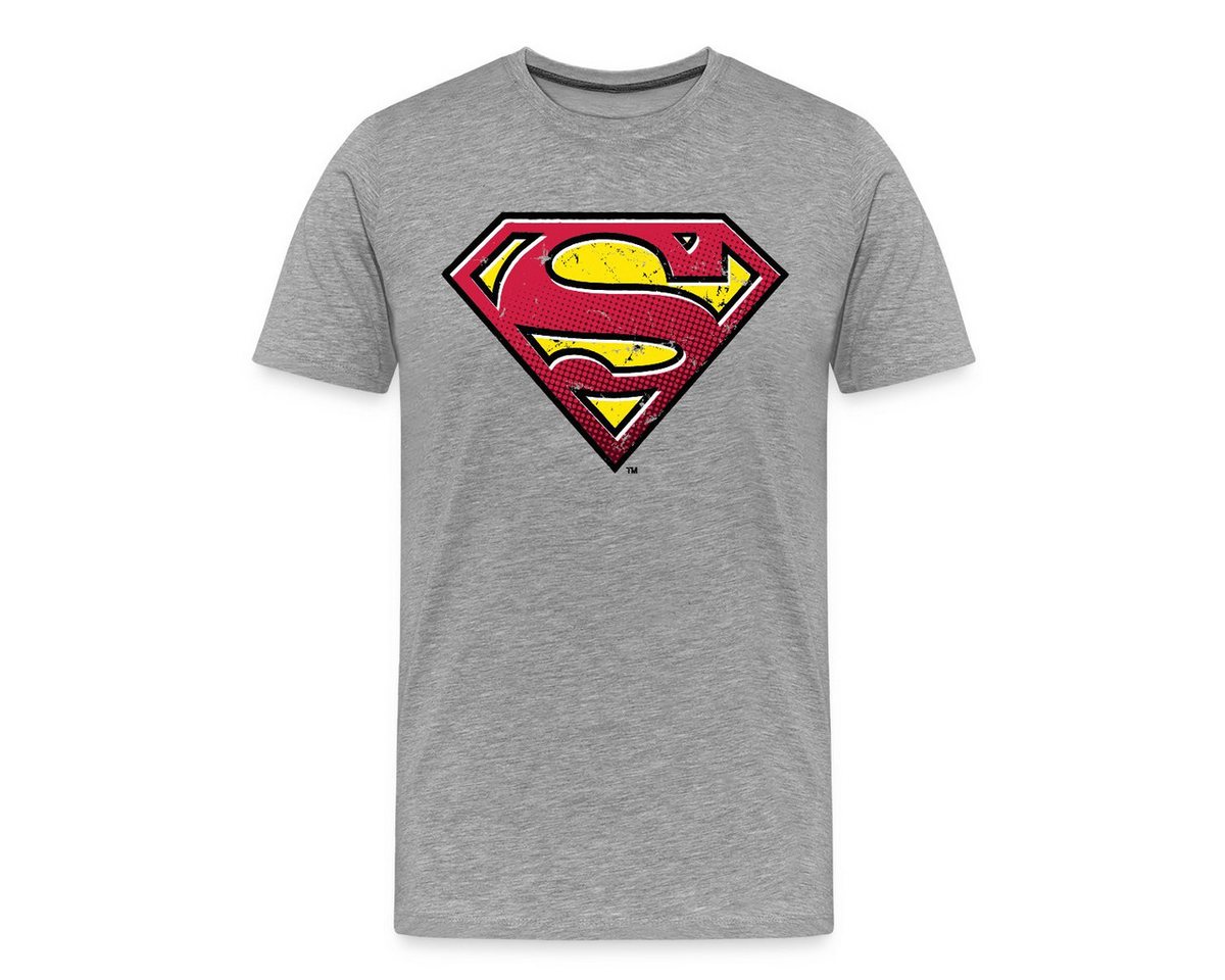 Spreadshirt T-Shirt DC Comics Superman Logo Used Look Punkte Style Männer Premium T-Shirt (1-tlg) von Spreadshirt