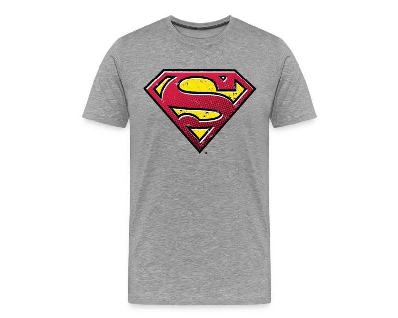 Spreadshirt T-Shirt DC Comics Superman Logo Used Look Punkte Style Männer Premium T-Shirt (1-tlg) von Spreadshirt