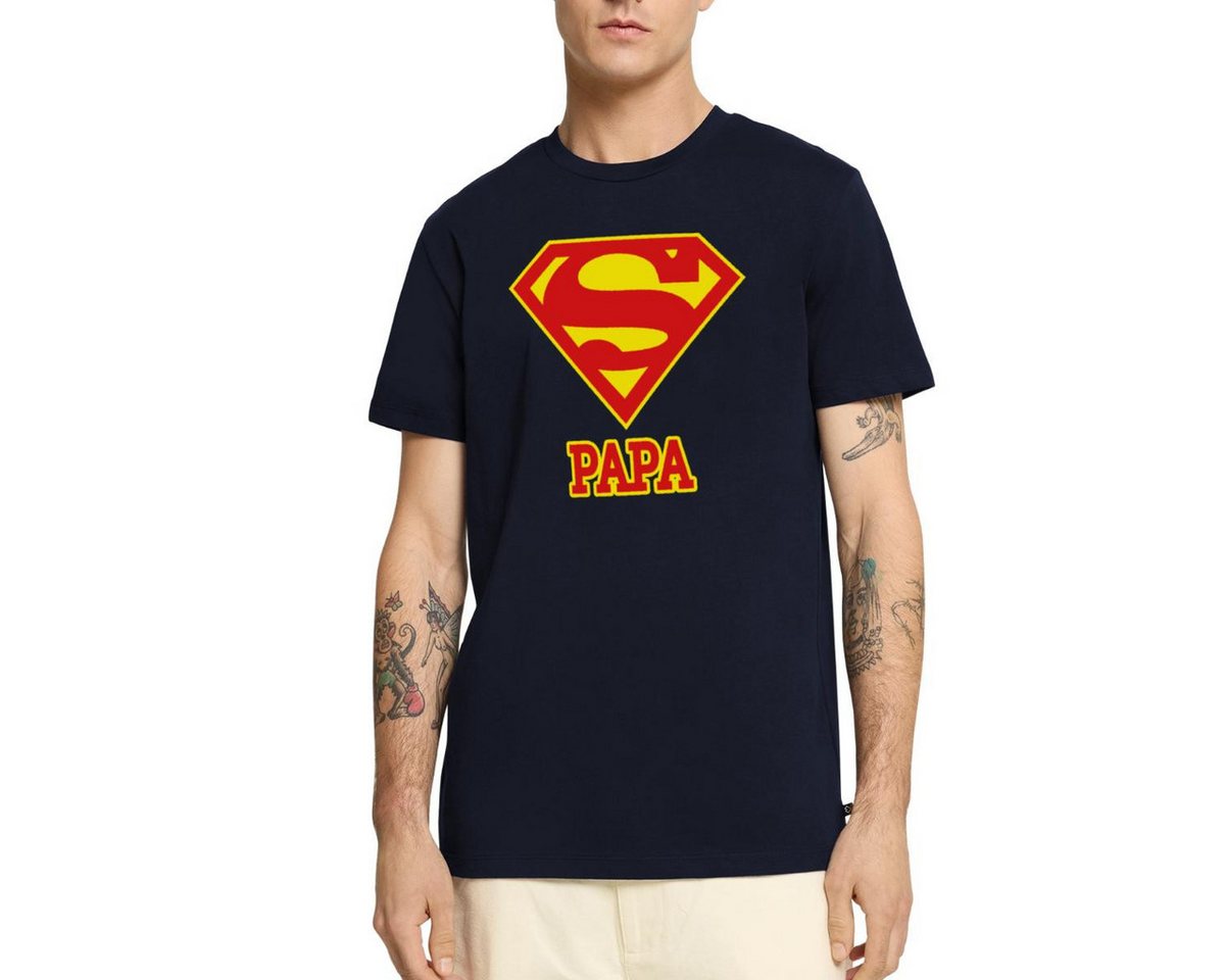Spreadshirt T-Shirt DC Comics Superman Papa Superpapa Männer Premium T-Shirt (1-tlg) von Spreadshirt