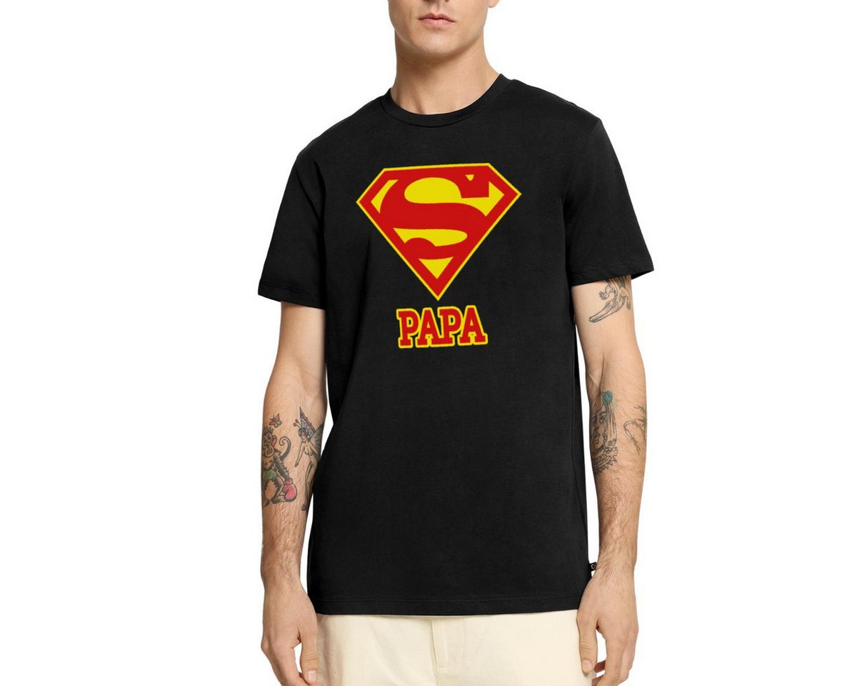 Spreadshirt T-Shirt DC Comics Superman Papa Superpapa Männer Premium T-Shirt (1-tlg) von Spreadshirt