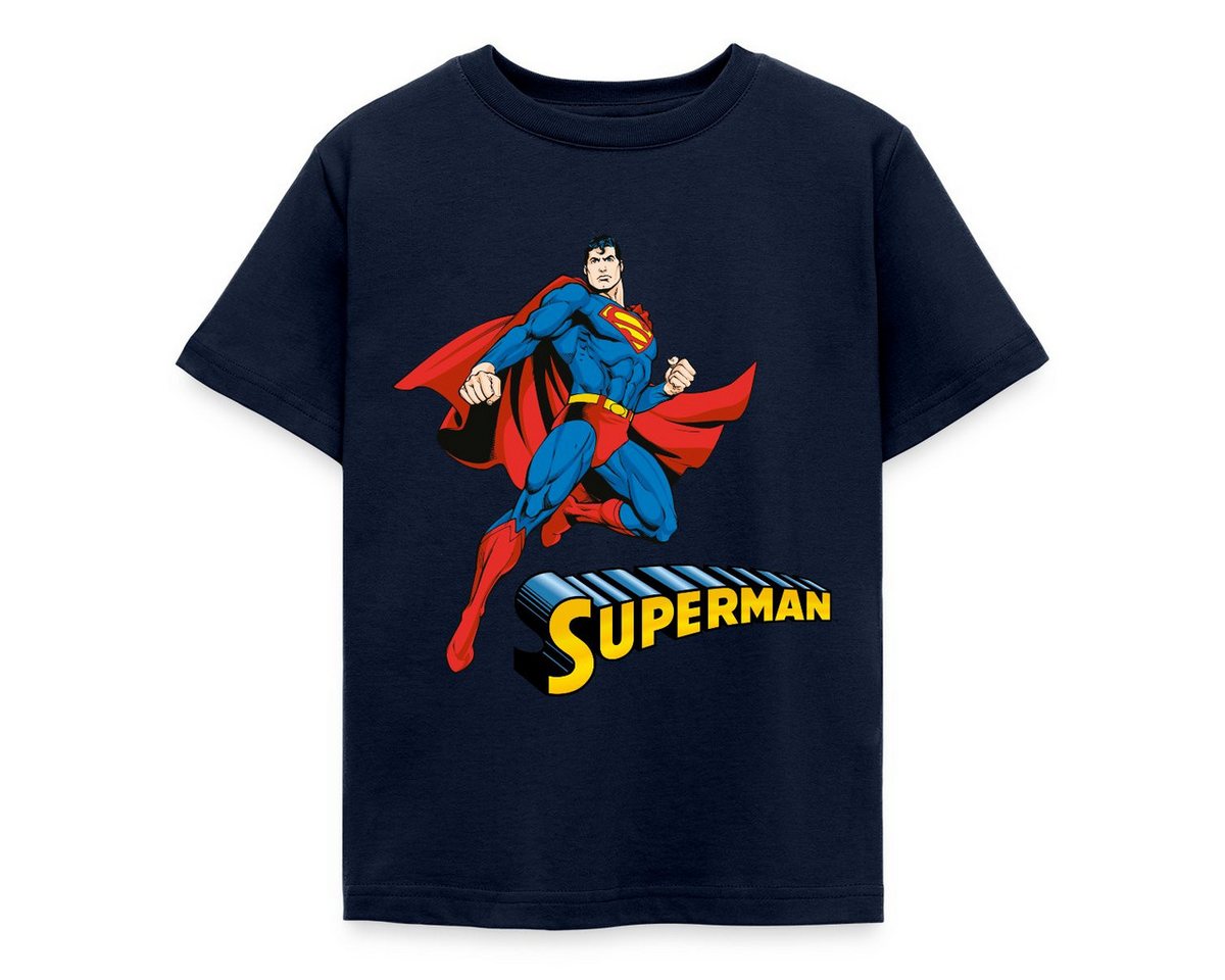 Spreadshirt T-Shirt DC Comics Superman Pose + Schriftzug Kinder T-Shirt (1-tlg) von Spreadshirt