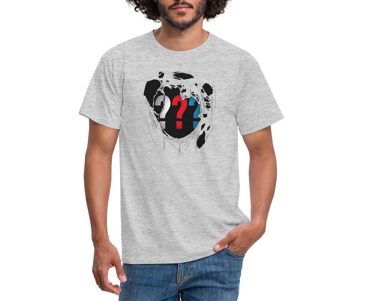 Spreadshirt T-Shirt Die Drei Fragezeichen Brust Destroyed Look Männer T-Shirt (1-tlg) von Spreadshirt