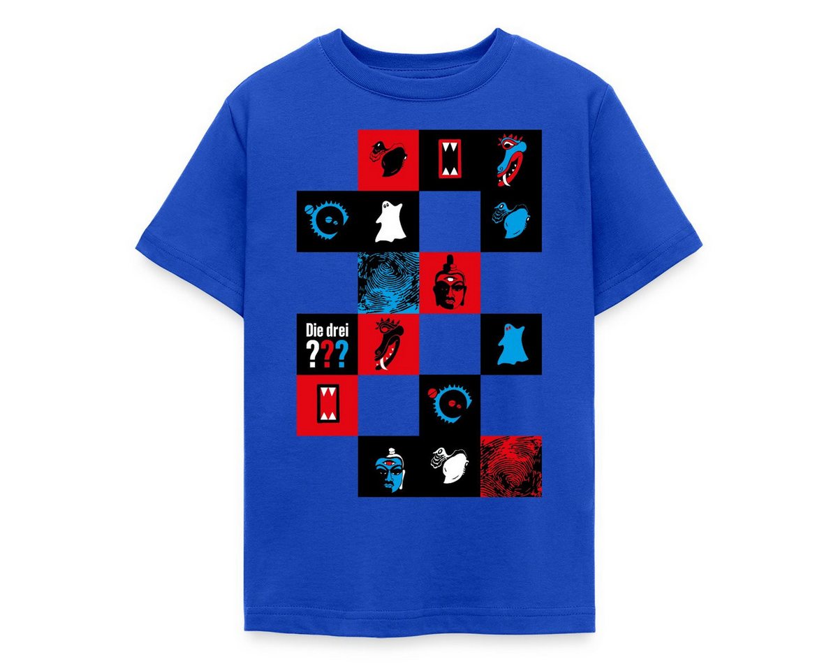 Spreadshirt T-Shirt Die Drei Fragezeichen Kacheldesign Teenager T-Shirt (1-tlg) von Spreadshirt