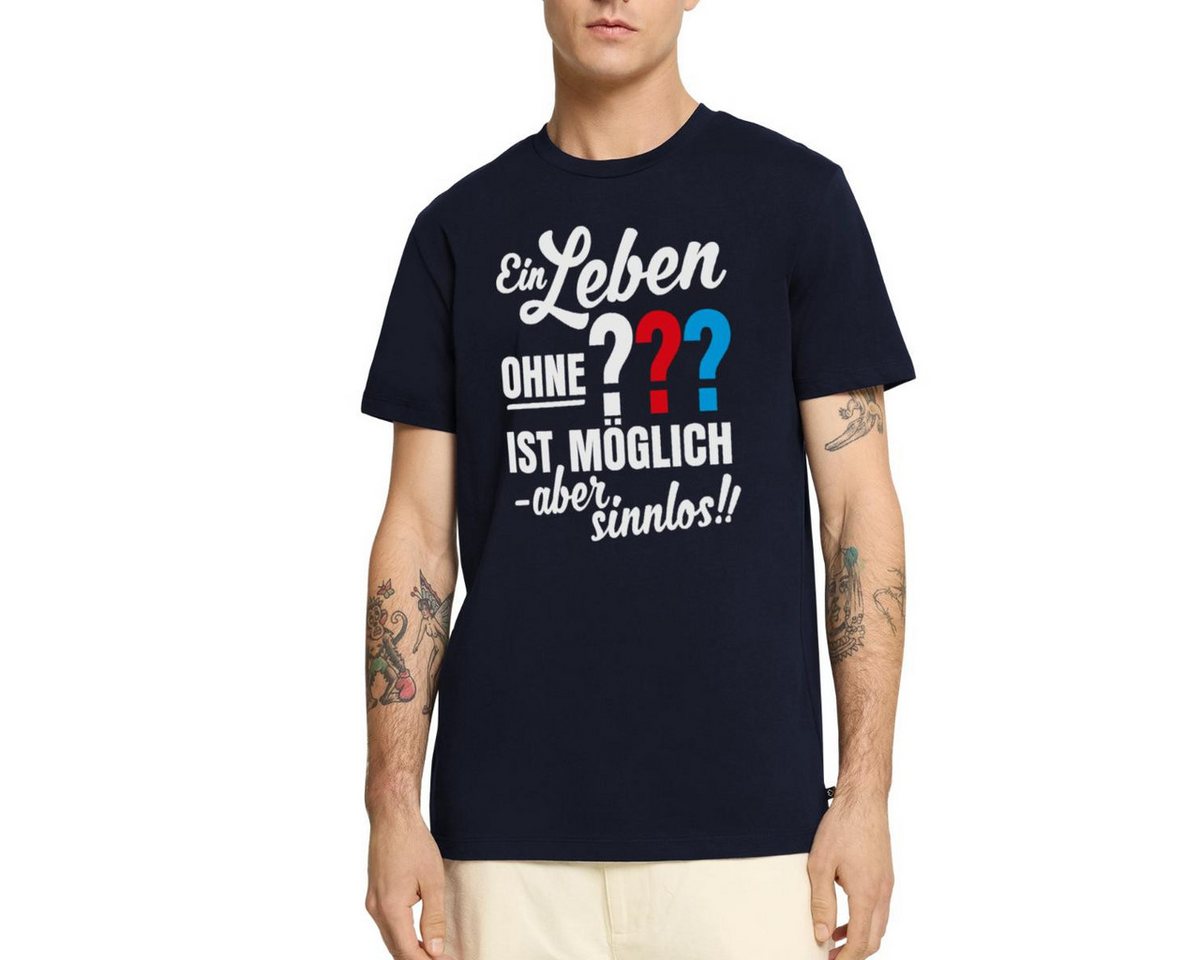 Spreadshirt T-Shirt Die Drei Fragezeichen Leben Ohne Ist Sinnlos Männer Premium T-Shirt (1-tlg) von Spreadshirt