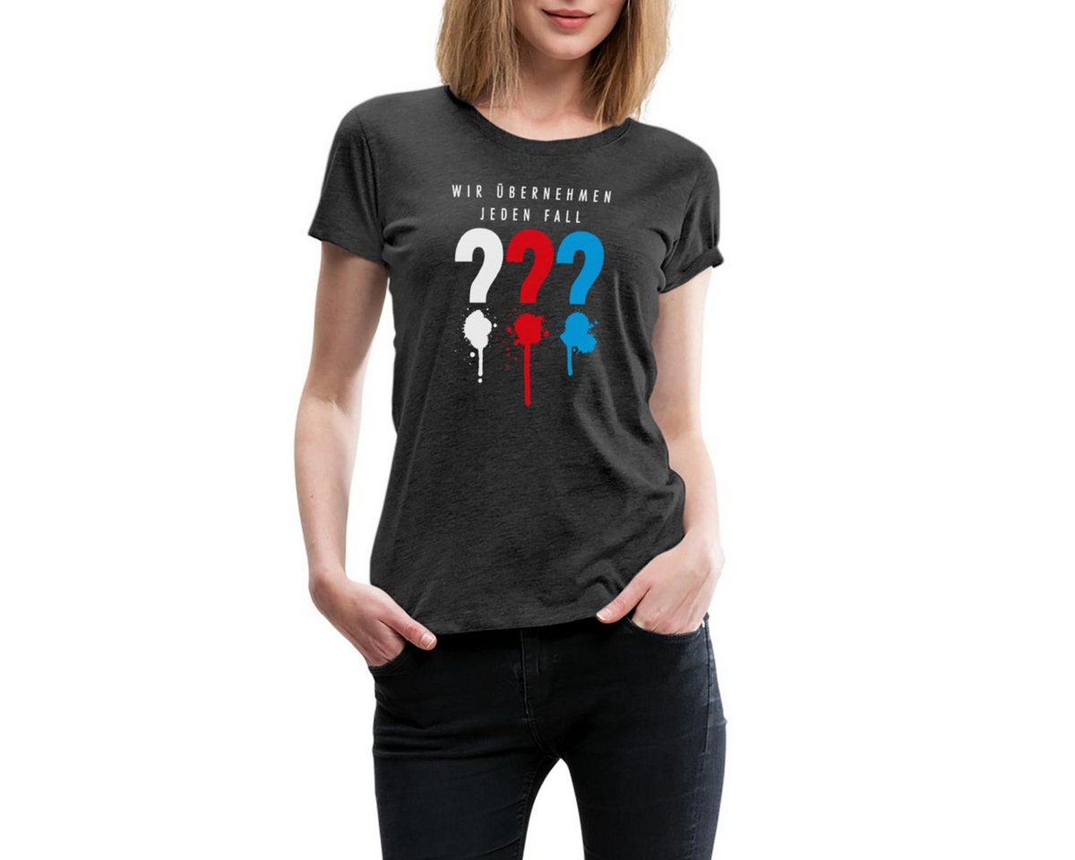 Spreadshirt T-Shirt Die Drei Fragezeichen Wir Übernehmen Jeden Fall Frauen Premium T-Shirt (1-tlg) von Spreadshirt