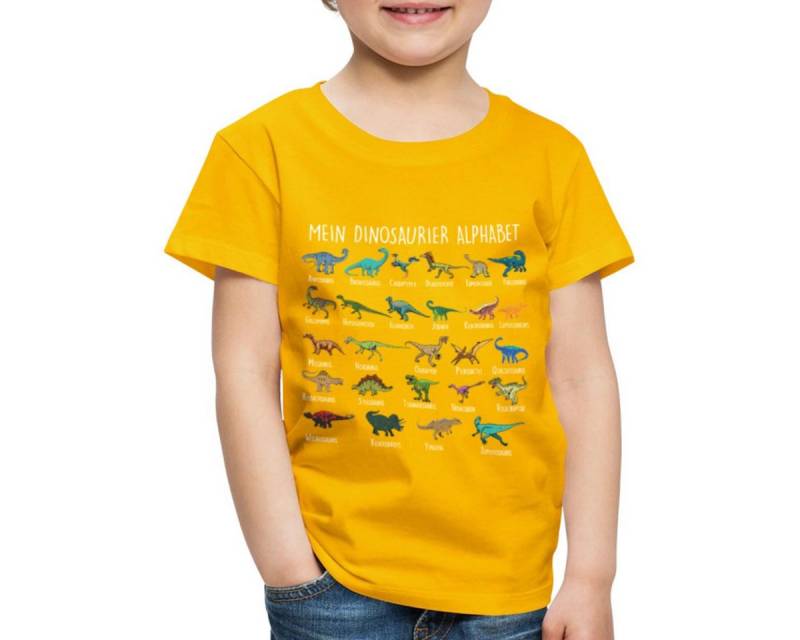 Spreadshirt T-Shirt Dinosaurier Alphabet Einschulung Kinder Premium T-Shirt (1-tlg) von Spreadshirt