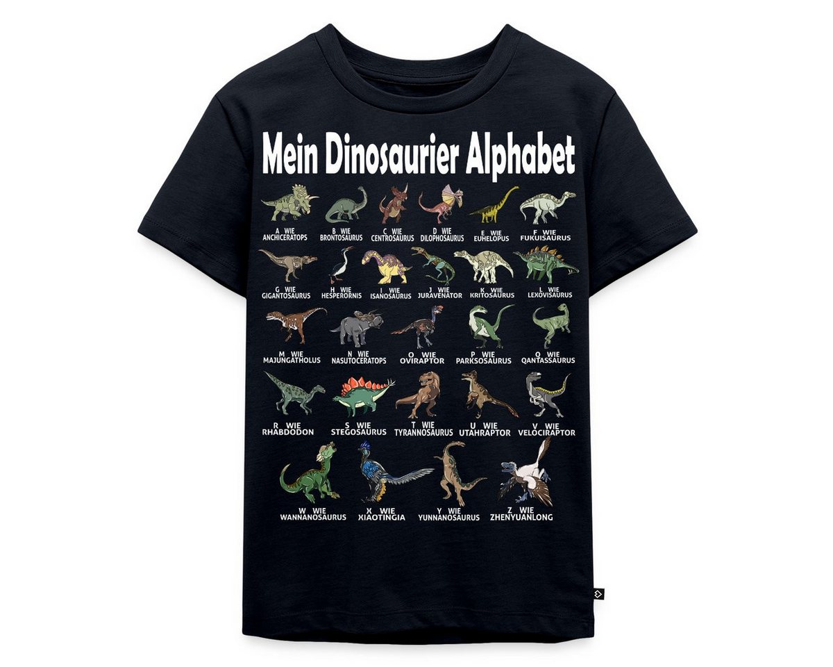 Spreadshirt T-Shirt Dinosaurier Alphabet Schulanfang Kinder Premium T-Shirt (1-tlg) von Spreadshirt