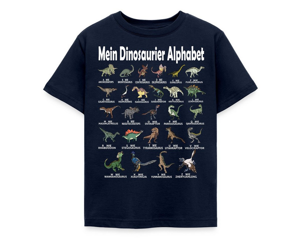 Spreadshirt T-Shirt Dinosaurier Alphabet Schulanfang Kinder T-Shirt (1-tlg) von Spreadshirt