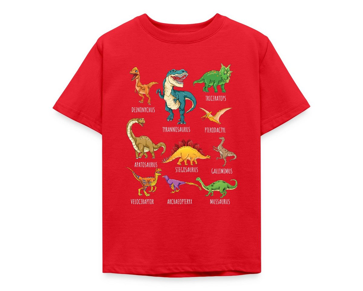 Spreadshirt T-Shirt Dinosaurier Arten Übersicht Dino T-Rex Comic Kinder T-Shirt (1-tlg) von Spreadshirt