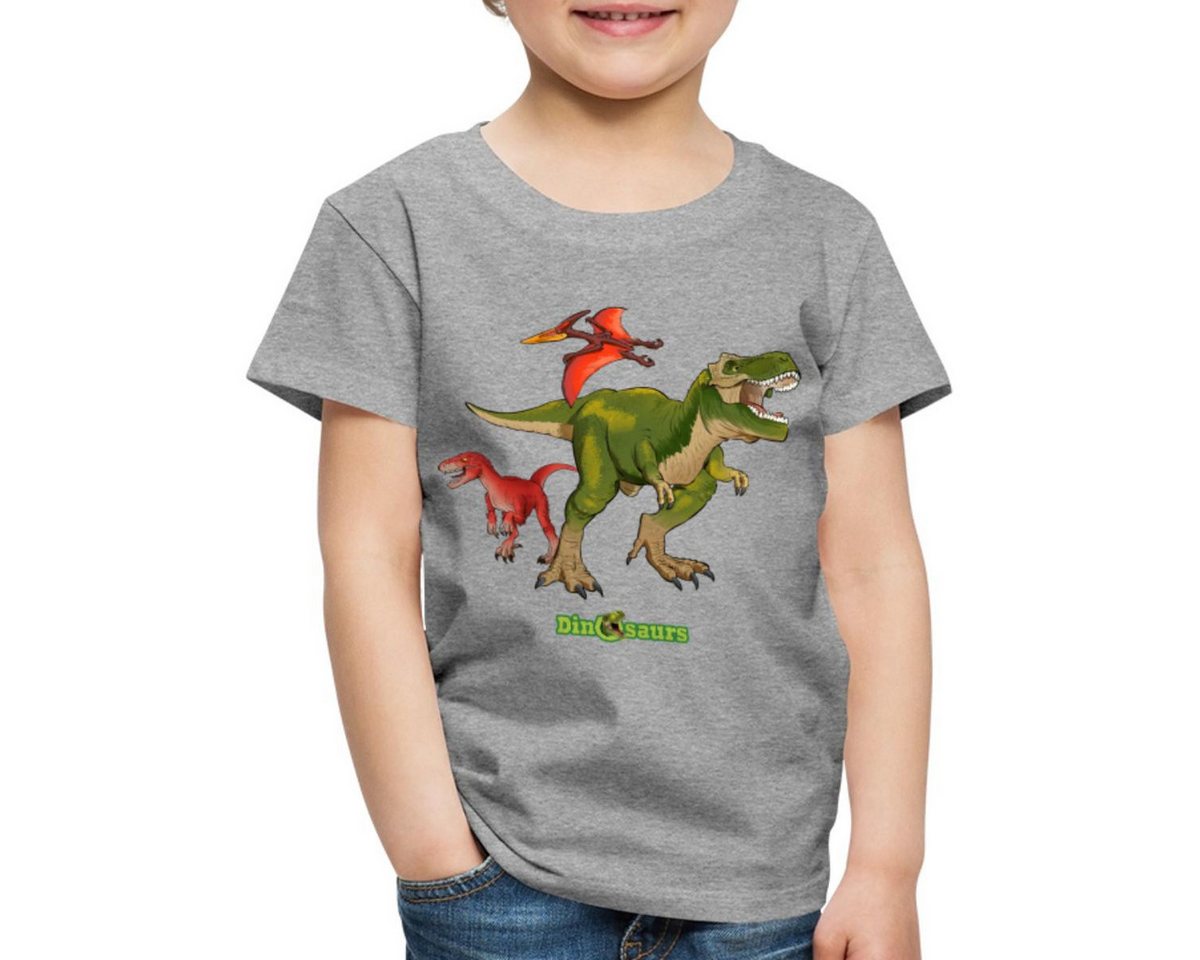 Spreadshirt T-Shirt Dinosaurier T-Rex Velociraptor Pteranodon Kinder Premium T-Shirt (1-tlg) von Spreadshirt