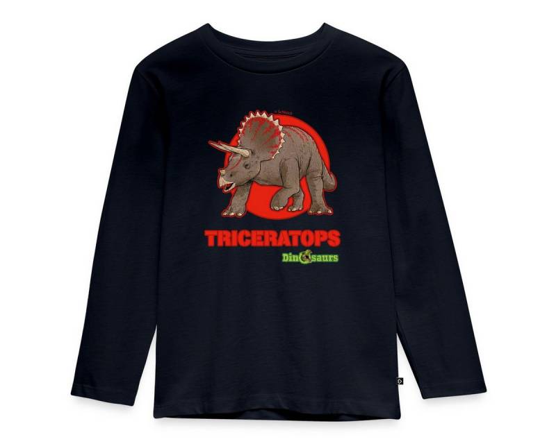 Spreadshirt T-Shirt Dinosaurier Triceratops Pflanzenfresser Kinder Premium Langarmshirt (1-tlg) von Spreadshirt