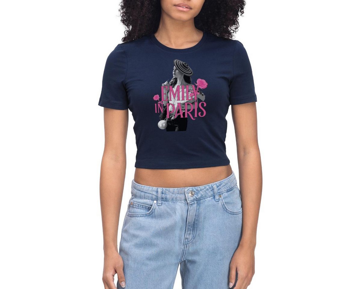 Spreadshirt T-Shirt Emily In Paris Emily Logo Mit Rosen Crop T-Shirt (1-tlg) von Spreadshirt