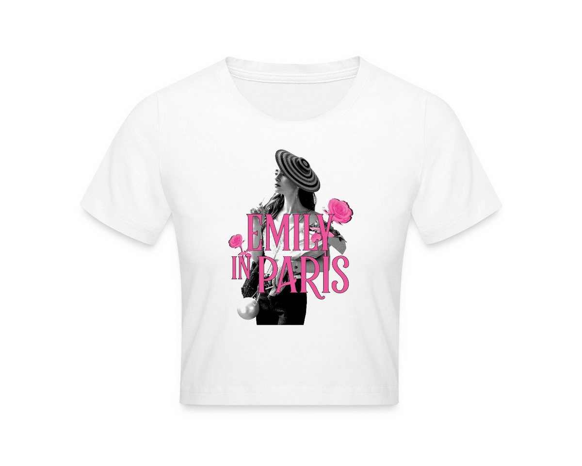 Spreadshirt T-Shirt Emily In Paris Emily Logo Mit Rosen Crop T-Shirt (1-tlg) von Spreadshirt