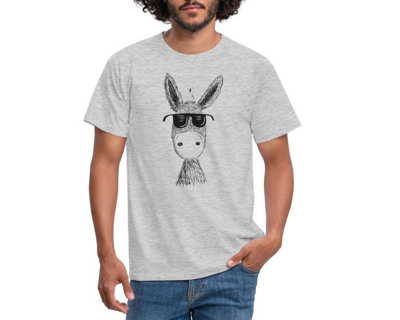 Spreadshirt T-Shirt Esel Mit Sonnenbrille Cartoon Style Geschenkidee Männer T-Shirt (1-tlg) von Spreadshirt