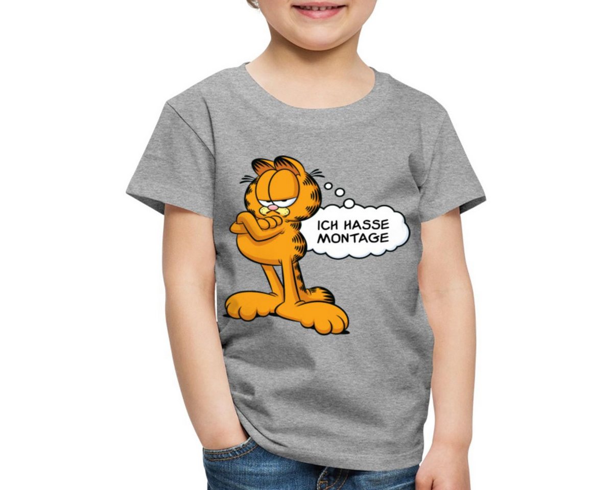 Spreadshirt T-Shirt Garfield Ich Hasse Montage Lustiger Spruch Kinder Premium T-Shirt (1-tlg) von Spreadshirt
