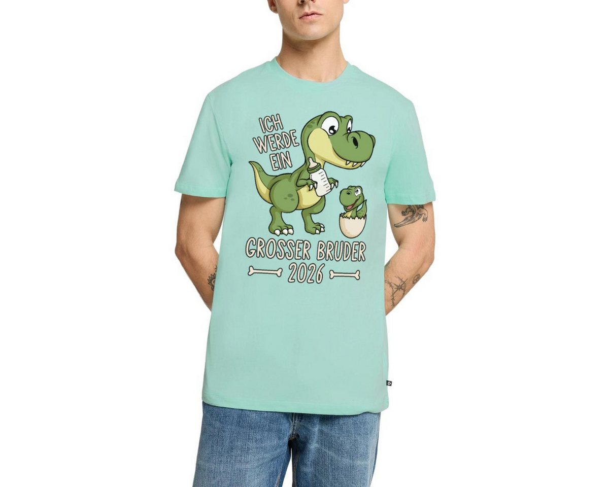 Spreadshirt T-Shirt Großer Bruder 2026 Ei Baby Dino Dinosaurier Männer Premium T-Shirt (1-tlg) von Spreadshirt