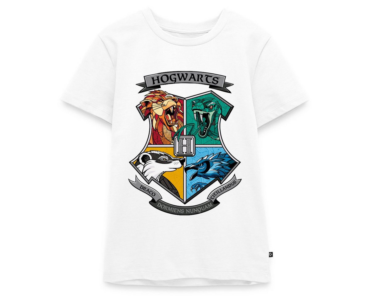 Spreadshirt T-Shirt Harry Potter Hogwarts Logo Tiere Der Häuser Teenager Premium T-Shirt (1-tlg) von Spreadshirt