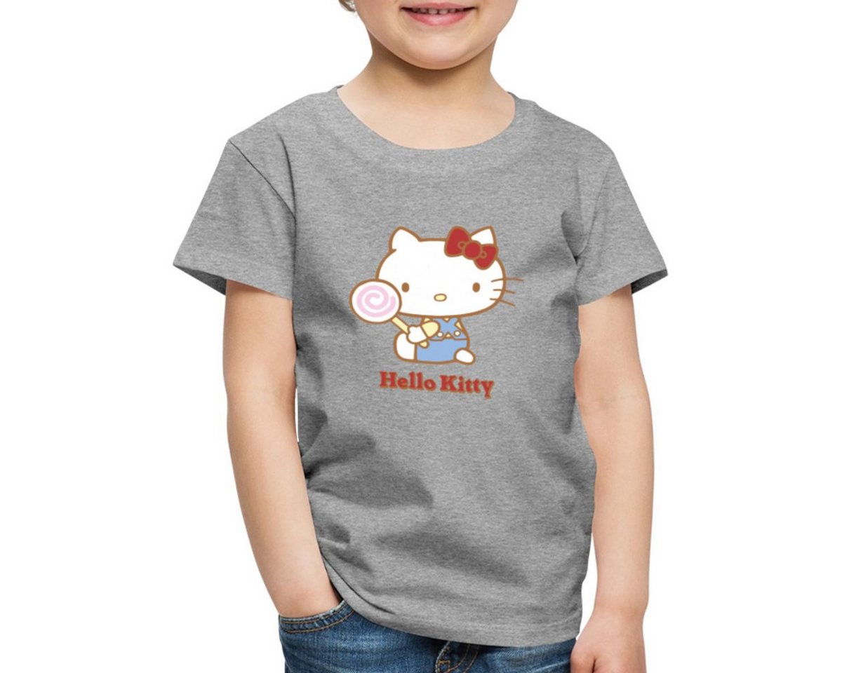 Spreadshirt T-Shirt Hello Kitty Mit Lollipop Kinder Premium T-Shirt (1-tlg) von Spreadshirt