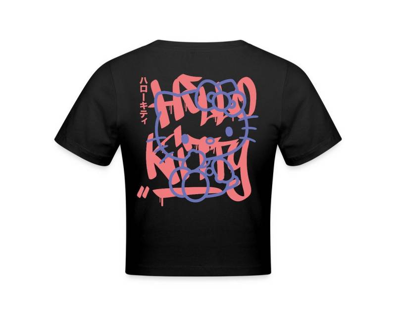 Spreadshirt T-Shirt Hello Kitty Mit Schriftzug Graffiti Stil Crop Top (1-tlg) von Spreadshirt
