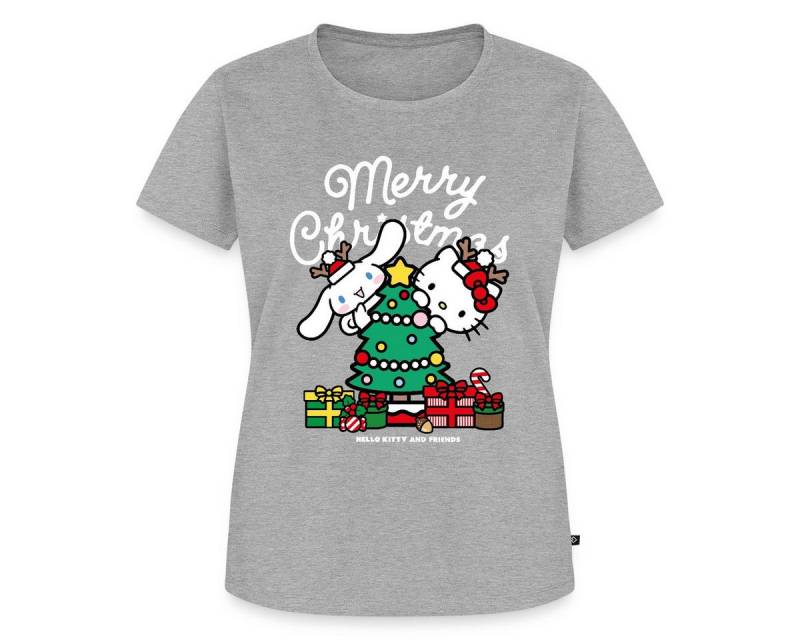 Spreadshirt T-Shirt Hello Kitty Und Cinnamoroll Weihnachten Frauen Premium T-Shirt (1-tlg) von Spreadshirt