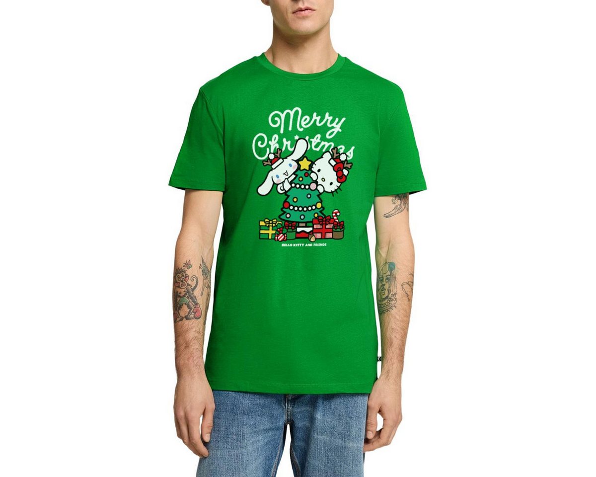 Spreadshirt T-Shirt Hello Kitty Und Cinnamoroll Weihnachten Männer Premium T-Shirt (1-tlg) von Spreadshirt