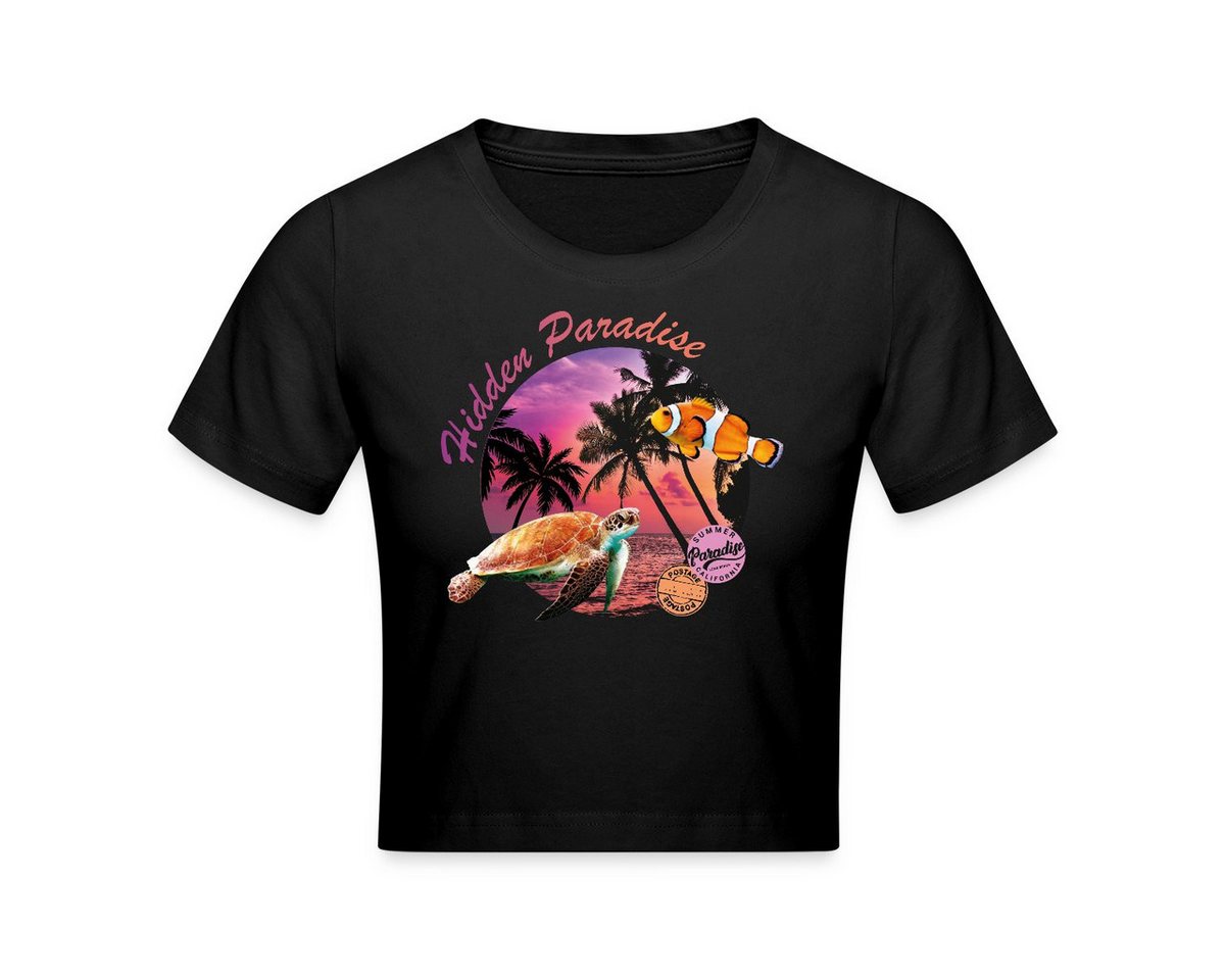 Spreadshirt T-Shirt Hidden Paradise Sunset Urlaub Crop T-Shirt (1-tlg) von Spreadshirt