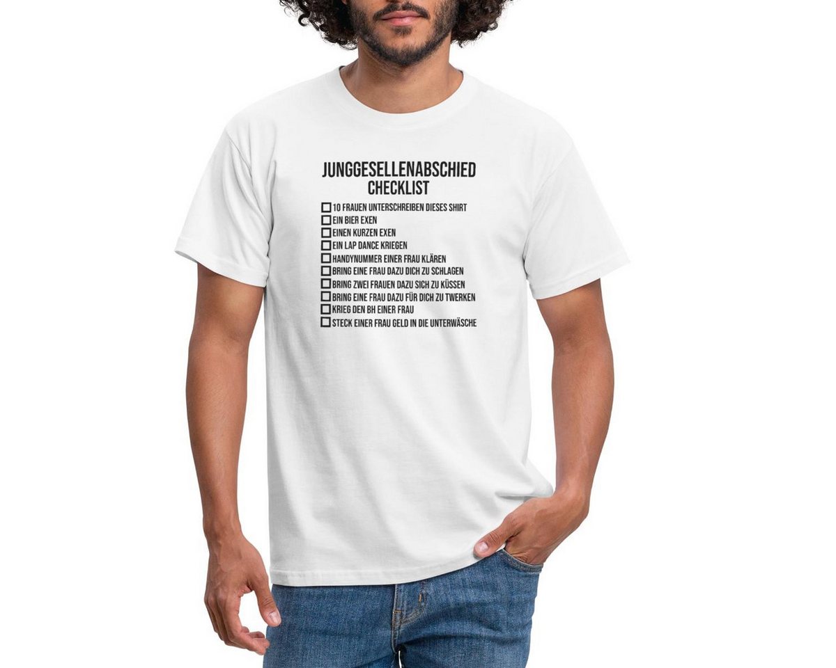 Spreadshirt T-Shirt JGA Team Bräutigam Junggesellenabschied Checkliste Aufgaben Männer T-S (1-tlg) von Spreadshirt