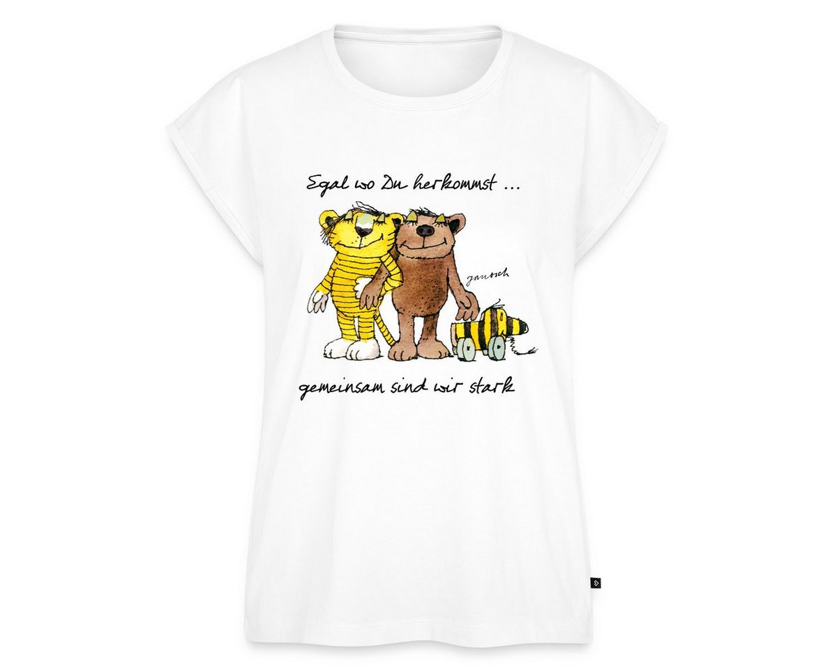 Spreadshirt T-Shirt Janosch Bär Tigerente Tiger Gemeinsam Stark Frauen Casual T-Shirt (1-tlg) von Spreadshirt